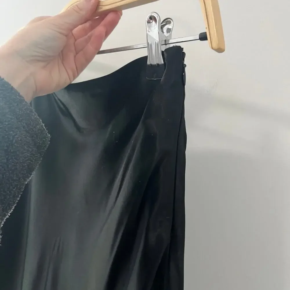 The Limited Black Silky Feel Midi Skirt Size 0